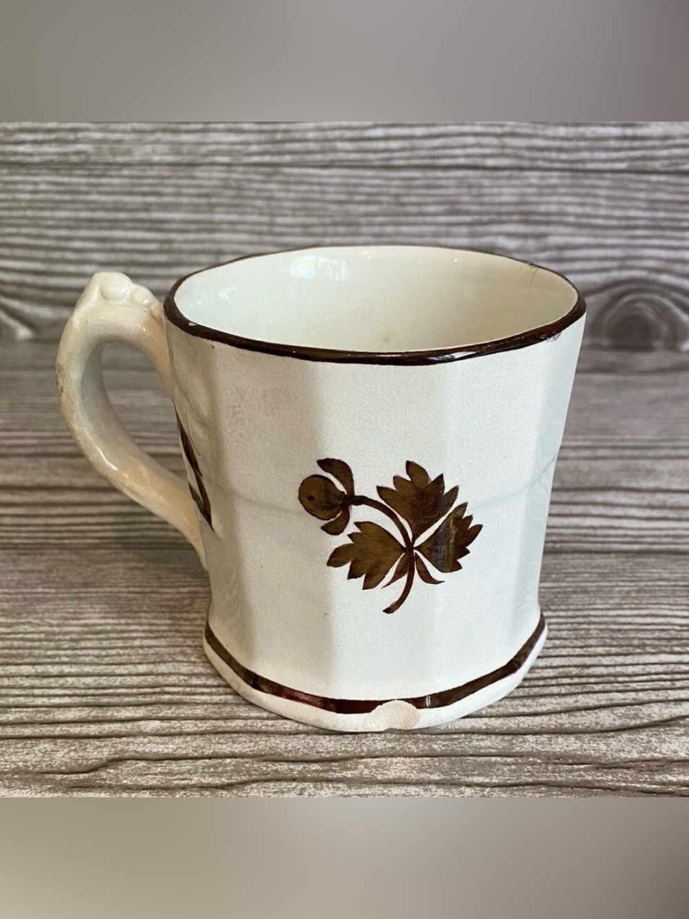 Antique Early Anthony Shaw Stone China Luster Ware Mug Burslem Ironstone As Is